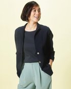 【ドゥクラッセ/DoCLASSE】のコットン混ミラノ・シングルジャケット ミッドナイトブルー|ID: prp329100004935357 ipo3291000000037103627