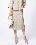 【ドゥクラッセ/DoCLASSE】のななこ織・パイピングスカート 人気、トレンドファッション・服の通販 founy(ファニー) ファッション Fashion レディースファッション Fashion for Women スカート Skirts ストレート Straight, Straight Cut ツイード Twill, Twill Weave プリント Print, Printed Pattern リアル Real, Realistic thumbnail ベージュ|ID: prp329100004935367 ipo3291000000037037253