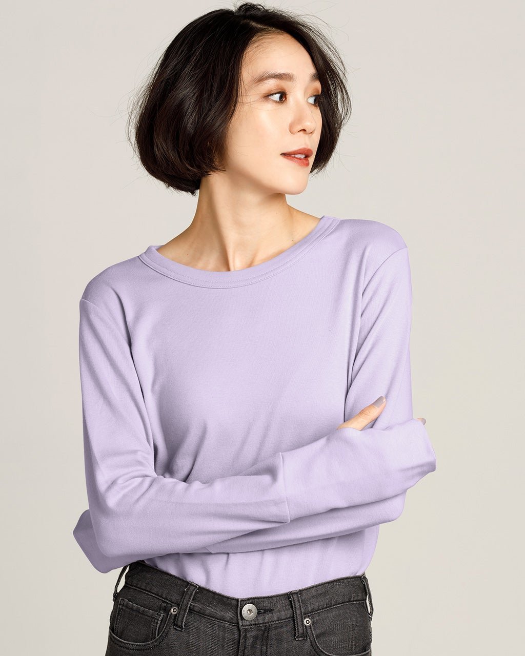 【ドゥクラッセ/DoCLASSE】のDoガード・抗ウイルスロングTシャツ/クルー インテリア・キッズ・メンズ・レディースファッション・服の通販 founy(ファニー) 　ファッション　Fashion　レディースファッション　Fashion for Women　トップス・カットソー　Cut & Sew Tops　シャツ・ブラウス・オフィスカジュアル　Elegant Blouses & Button-Ups　ロングTシャツ・Tシャツ　Longline T-Shirts & Tees　カットソー・ベーシックTシャツ　Cut-and-Sewn Tops / Stretch Tees & Basics　カットソー　Cut and Sewn Top　抗菌　Antibacterial, Bacteria-Resistant　シンプル　Simple, Minimal　ロング　Long, Long-Length　ラベンダー|ID: prp329100004935378 ipo3291000000037037289