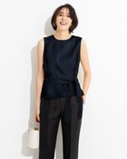 【ドゥクラッセ/DoCLASSE】のドレーピーリネン・ノースリーブブラウス ミッドナイトブルー|ID: prp329100004935390 ipo3291000000037037326