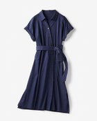 【ドゥクラッセ/DoCLASSE】の麻ストレッチ・アシメシャツチュニック ミッドナイトブルー|ID: prp329100004935395 ipo3291000000037098943