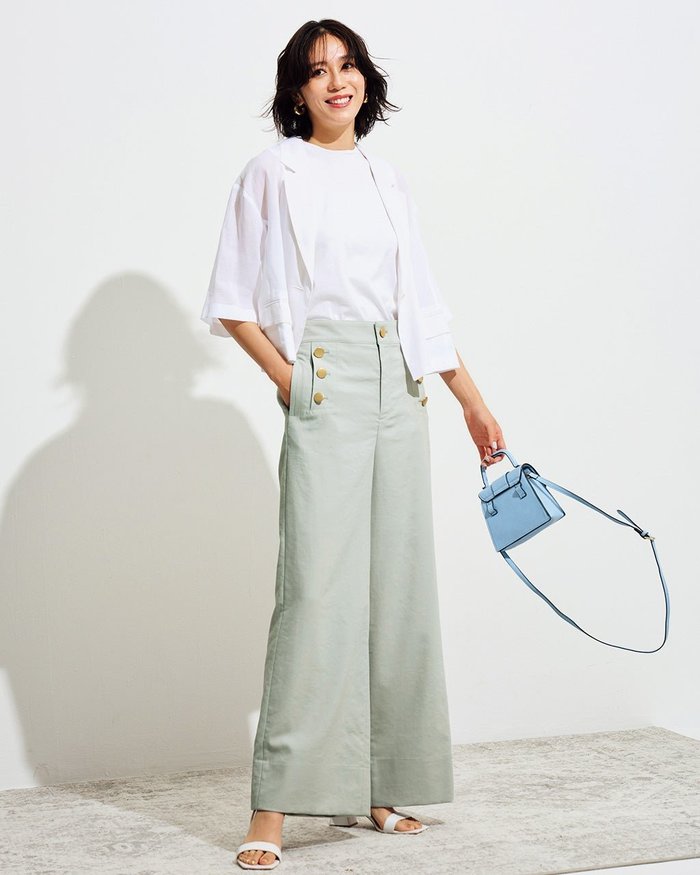 【ドゥクラッセ/DoCLASSE】のリネン混ドビー・セーラーパンツ インテリア・キッズ・メンズ・レディースファッション・服の通販 founy(ファニー) https://founy.com/ ファッション Fashion レディースファッション Fashion for Women パンツ Pants & Trousers ストレッチ Stretch, Stretchy Fabric ブライト Bright, Shiny ミックス Mix, Mixed Style リネン Linen, Linen Fabric ワイド Wide, Wide Fit |ID: prp329100004935412 ipo3291000000037098955