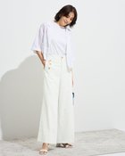 【ドゥクラッセ/DoCLASSE】のリネン混ドビー・セーラーパンツ ホワイト|ID: prp329100004935412 ipo3291000000037098957