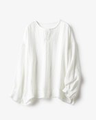 【ドゥクラッセ/DoCLASSE】のドビー織・キーネックブラウス ホワイト|ID: prp329100004935418 ipo3291000000037236384