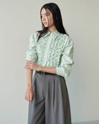 【ドゥクラッセ/DoCLASSE】の高密度タイプライター・フリルシャツ ミントグリーン|ID:prp329100004935433