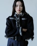 【ドゥクラッセ/DoCLASSE】のリングツイード・ノーカラートリムジャケット ブラック|ID: prp329100004935438 ipo3291000000037142231