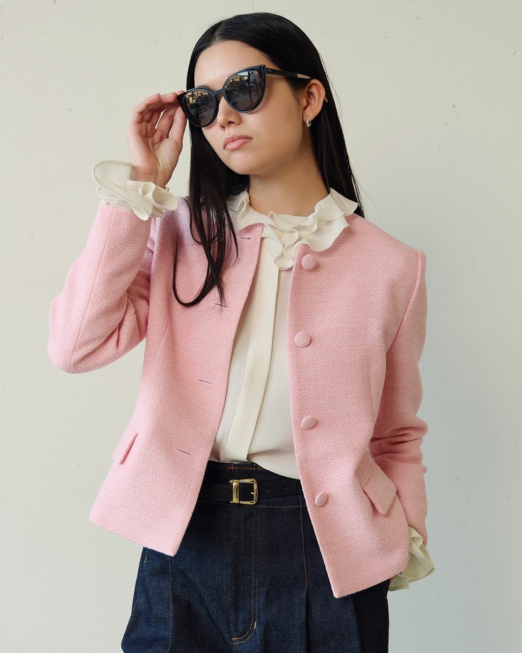 【ドゥクラッセ/DoCLASSE】のコットン混ツイード・ノーカラージャケット 人気、トレンドファッション・服の通販 founy(ファニー) 　ファッション　Fashion　レディースファッション　Fashion for Women　アウター　Coat / Outerwear Collection　レディースジャケット・軽アウター　Jackets　ノーカラージャケット / シンプル上品コーデ　Collarless Jackets　新作・新入荷　New Arrivals / New In　コンパクト　Compact, Small Size　ジャケット　Jacket, Outerwear　スウィート　Sweet, Cute Style　ツイード　Twill, Twill Weave　フェミニン　Feminine, Girly　ベスト　Vest, Waistcoat　ミックス　Mix, Mixed Style　 other-1|ID: prp329100004935441 ipo3291000000037037471