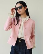 【ドゥクラッセ/DoCLASSE】のコットン混ツイード・ノーカラージャケット ピンク|ID: prp329100004935441 ipo3291000000037142241