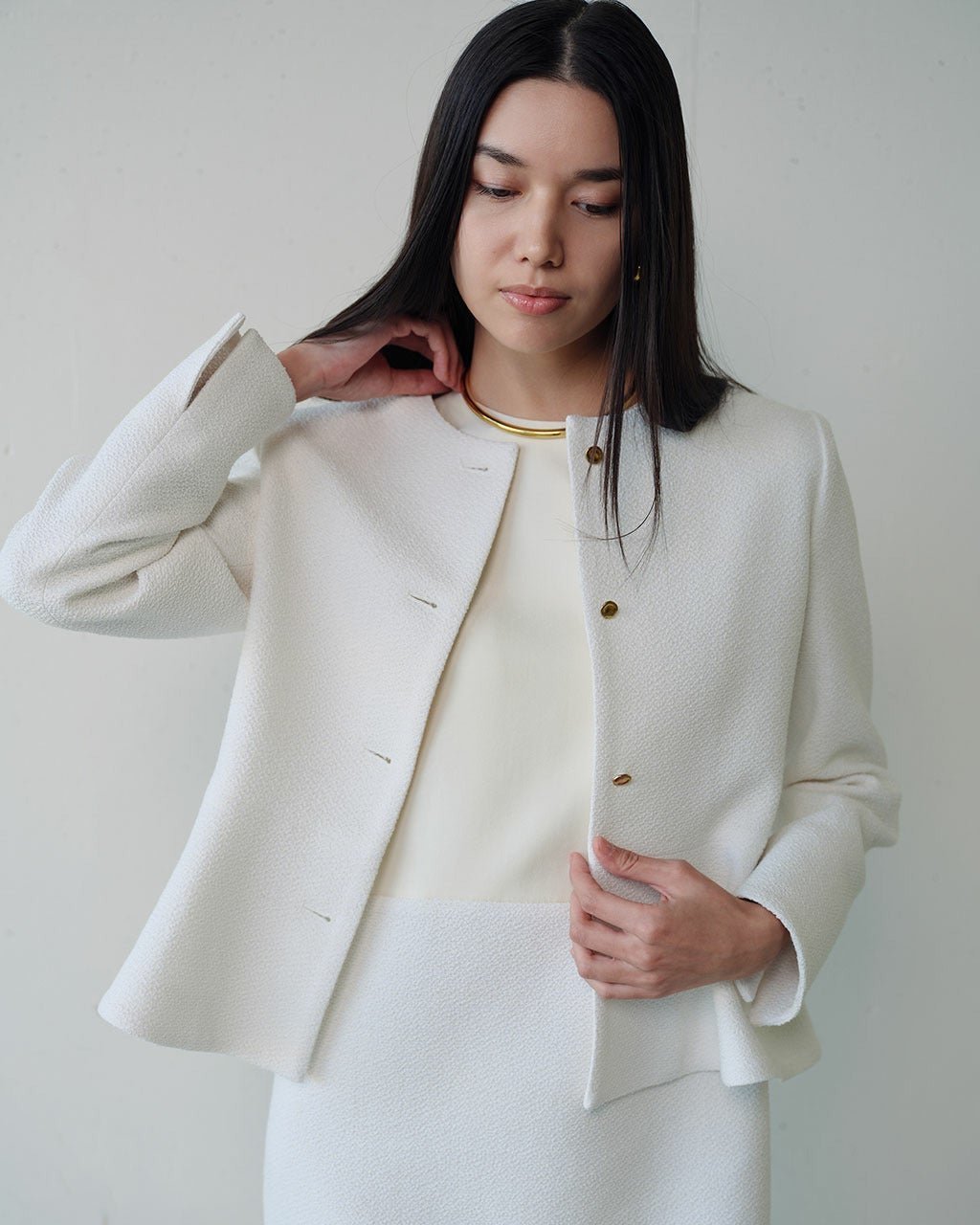 【ドゥクラッセ/DoCLASSE】のコットン混ツイード・ペプラムジャケット 人気、トレンドファッション・服の通販 founy(ファニー) 　ファッション　Fashion　レディースファッション　Fashion for Women　アウター　Coat / Outerwear Collection　レディースジャケット・軽アウター　Jackets　新作・新入荷　New Arrivals / New In　エレガント 上品　Elegant　ジャケット　Jacket, Outerwear　セットアップ　Set-Up, Coordinated Outfit　セレモニー　Ceremony　ツイード　Twill, Twill Weave　フェミニン　Feminine, Girly　ベスト　Vest, Waistcoat　ペプラム　Peplum, Flared Hem　 other-1|ID: prp329100004935451 ipo3291000000037037497