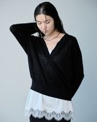 【ドゥクラッセ/DoCLASSE】のドレープウール・深Vネックセーター ブラック|ID: prp329100004935457 ipo3291000000037236289