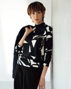 【ドゥクラッセ/DoCLASSE】の超長綿・ハイネック7分袖/総柄 ブラックパターン|ID: prp329100004935478 ipo3291000000037259181