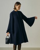 【ドゥクラッセ/DoCLASSE】の二重織ストレッチ・フリル袖ワンピース ネイビー|ID: prp329100004935489 ipo3291000000037247298