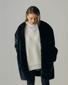【ドゥクラッセ/DoCLASSE】のミンクタッチファー・ノーカラーコート ブラック|ID: prp329100004935492 ipo3291000000037236755