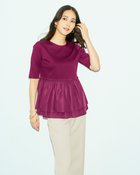 【ドゥクラッセ/DoCLASSE】の異素材コンビティアードペプラムトップス 人気、トレンドファッション・服の通販 founy(ファニー) ファッション Fashion レディースファッション Fashion for Women トップス・カットソー Cut & Sew Tops シャツ・ブラウス・オフィスカジュアル Elegant Blouses & Button-Ups ロングTシャツ・Tシャツ Longline T-Shirts & Tees カットソー・ベーシックTシャツ Cut-and-Sewn Tops / Stretch Tees & Basics なめらか Smooth, Silky Texture カットソー Cut and Sewn Top シルケット Silket, Silky Cotton ティアード Tiered, Tiered Style フォルム Silhouette, Form エレガント 上品 Elegant thumbnail ラズベリー|ID: prp329100004935501 ipo3291000000037037682