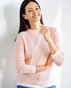 【ドゥクラッセ/DoCLASSE】のコットンガーゼ・配色クルーネック/長袖 ライトピンク|ID: prp329100004935504 ipo3291000000037236602