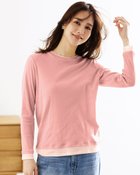【ドゥクラッセ/DoCLASSE】のコットンガーゼ・配色クルーネック/長袖 ダスティーピンク|ID: prp329100004935504 ipo3291000000037236603
