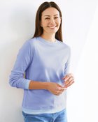 【ドゥクラッセ/DoCLASSE】のコットンガーゼ・配色クルーネック/長袖 アイリス|ID: prp329100004935504 ipo3291000000037236605