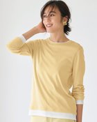 【ドゥクラッセ/DoCLASSE】のコットンガーゼ・配色クルーネック/長袖 イエロー|ID: prp329100004935504 ipo3291000000037236606