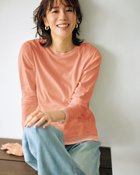 【ドゥクラッセ/DoCLASSE】のコットンガーゼ・配色クルーネック/長袖 コーラル|ID: prp329100004935504 ipo3291000000037236608
