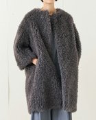 【ドゥクラッセ/DoCLASSE】のダブルニードルファー・ノーカラーコート チャコール|ID: prp329100004935509 ipo3291000000037236643