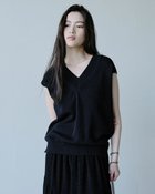 【ドゥクラッセ/DoCLASSE】のコットンニット・Vネックベスト ブラック|ID: prp329100004935527 ipo3291000000037037800