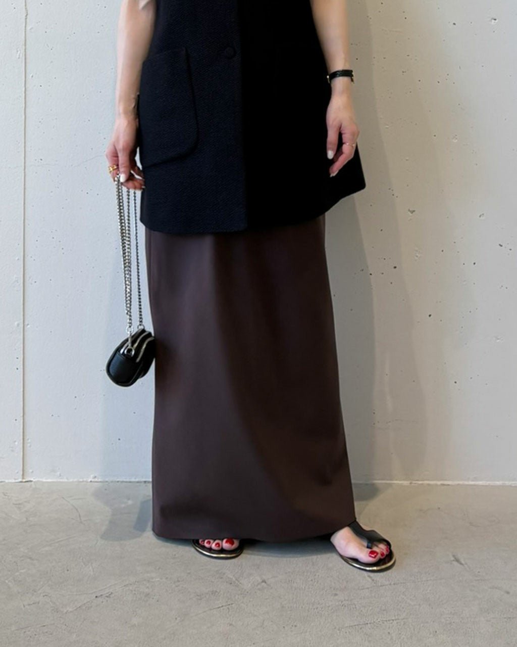 【ドゥクラッセ/DoCLASSE】のドライタッチツイル・バイアスロングスカート インテリア・キッズ・メンズ・レディースファッション・服の通販 founy(ファニー) 　ファッション　Fashion　レディースファッション　Fashion for Women　スカート　Skirts　ロングスカート　Long Skirts / Maxi & Midi Skirts　新作・新入荷　New Arrivals / New In　おすすめ　Recommended / Our Picks　ジャケット　Jacket, Outerwear　スリット　Slit, Slit Detail　セットアップ　Set-Up, Coordinated Outfit　タイトスカート　Pencil Skirt, Tight Skirt　ツイル　Twist, Twisted Detail　バイアス　Bias, Diagonal Cut　ブラウン|ID: prp329100004935530 ipo3291000000037037809