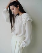 【ドゥクラッセ/DoCLASSE】のシアージョーゼット・ショルダーフリルブラウス 人気、トレンドファッション・服の通販 founy(ファニー) ファッション Fashion レディースファッション Fashion for Women トップス・カットソー Cut & Sew Tops シャツ・ブラウス・オフィスカジュアル Elegant Blouses & Button-Ups 新作・新入荷 New Arrivals / New In ジョーゼット Georgette, Semi-Sheer Fabric スウィート Sweet, Cute Style フリル Frill, Ruffle レース Lace, Lace Fabric thumbnail ホワイト|ID: prp329100004935532 ipo3291000000037037815