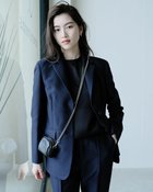 【ドゥクラッセ/DoCLASSE】のシルキーダブルフェイス・シングルジャケット ネイビー|ID: prp329100004935535 ipo3291000000037142484