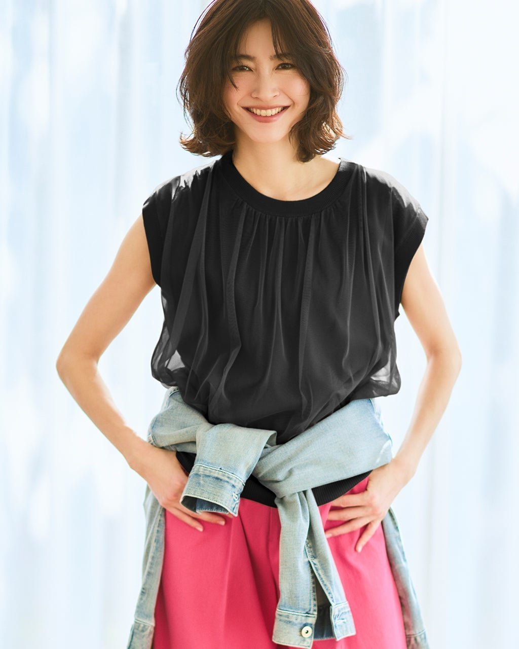 【ドゥクラッセ/DoCLASSE】のチュールコンビニット・フレンチトップス インテリア・キッズ・メンズ・レディースファッション・服の通販 founy(ファニー) 　ファッション　Fashion　レディースファッション　Fashion for Women　トップス・カットソー　Cut & Sew Tops　ニット　Knit Tops & Sweaters　シャツ・ブラウス・オフィスカジュアル　Elegant Blouses & Button-Ups　ロングTシャツ・Tシャツ　Longline T-Shirts & Tees　カットソー・ベーシックTシャツ　Cut-and-Sewn Tops / Stretch Tees & Basics　インナー　Innerwear　カットソー　Cut and Sewn Top　チュール　Tulip, Tulip Motif　人気　Popular, Best Seller　ブラック|ID: prp329100004935702 ipo3291000000037039193