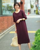 【ドゥクラッセ/DoCLASSE】の総針ニット・バイカラーワンピース ボルドー|ID: prp329100004935704 ipo3291000000037244605