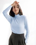 【ドゥクラッセ/DoCLASSE】のコットンガーゼ・ハイネック/衿高6cm ペールブルー|ID: prp329100004935711 ipo3291000000037101440