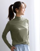 【ドゥクラッセ/DoCLASSE】のコットンガーゼ・ハイネック/衿高6cm カーキグレー|ID: prp329100004935711 ipo3291000000037101448