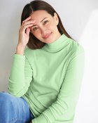 【ドゥクラッセ/DoCLASSE】のコットンガーゼ・ハイネック/衿高6cm ライトグリーン|ID: prp329100004935711 ipo3291000000037101450