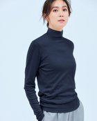 【ドゥクラッセ/DoCLASSE】のコットンガーゼ・ハイネック/衿高6cm ミッドナイトブルー|ID: prp329100004935711 ipo3291000000037234895