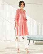 【ドゥクラッセ/DoCLASSE】のソフトポンチ・ロングフレアトップス ピンク|ID: prp329100004935732 ipo3291000000037244906