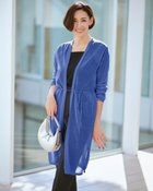 【ドゥクラッセ/DoCLASSE】のライトシアー・ベルト付きロングカーディガン ブルー|ID: prp329100004935760 ipo3291000000037097797
