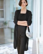 【ドゥクラッセ/DoCLASSE】のライトシアー・ベルト付きロングカーディガン ブラック|ID: prp329100004935760 ipo3291000000037097798