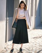 【ドゥクラッセ/DoCLASSE】のシルキーポンチ・スカートライクパンツ ブラック|ID: prp329100004935774 ipo3291000000037039652