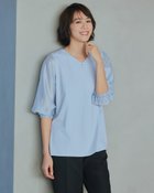 【ドゥクラッセ/DoCLASSE】のシフォンスリーブ・カットソーブラウス サックス|ID: prp329100004935782 ipo3291000000037039701