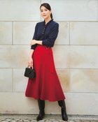 【ドゥクラッセ/DoCLASSE】のウール混・ベルトデザインスカート レッド|ID: prp329100004935783 ipo3291000000037039704