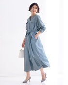【ドゥクラッセ/DoCLASSE】のサキソニー・バンドカラーシャツワンピース ライトブルー|ID: prp329100004935794 ipo3291000000037192026