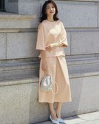 【ドゥクラッセ/DoCLASSE】のサテンボンディング・タックスカート 人気、トレンドファッション・服の通販 founy(ファニー) ファッション Fashion レディースファッション Fashion for Women スカート Skirts サテン Satin, Glossy Fabric セットアップ Set-Up, Coordinated Outfit センター Center, Center Line フレア Flare, Flared ボンディング Bonding, Bonded Fabric エレガント 上品 Elegant 冬 Winter / This Winter A/W・秋冬 Autumn/Winter thumbnail ピンクベージュ|ID: prp329100004935797 ipo3291000000037039797