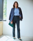 【ドゥクラッセ/DoCLASSE】のミラクルストレッチ・スリム68cm 人気、トレンドファッション・服の通販 founy(ファニー) ファッション Fashion レディースファッション Fashion for Women パンツ Pants & Trousers ストレッチ Stretch, Stretchy Fabric スリム Slim, Slim Fit センター Center, Center Line パターン Pattern, Design Print フロント Front, Front Design レギンス Leggings, Stretch Pants 人気 Popular, Best Seller thumbnail ネイビー&times;グリーン|ID: prp329100004935798 ipo3291000000037039801