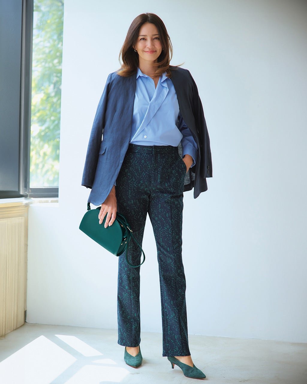 【ドゥクラッセ/DoCLASSE】のミラクルストレッチ・スリム68cm インテリア・キッズ・メンズ・レディースファッション・服の通販 founy(ファニー) 　ファッション　Fashion　レディースファッション　Fashion for Women　パンツ　Pants & Trousers　ストレッチ　Stretch, Stretchy Fabric　スリム　Slim, Slim Fit　センター　Center, Center Line　パターン　Pattern, Design Print　フロント　Front, Front Design　レギンス　Leggings, Stretch Pants　人気　Popular, Best Seller　ネイビー&times;グリーン|ID: prp329100004935798 ipo3291000000037039801