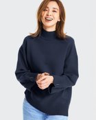 【ドゥクラッセ/DoCLASSE】のウール混・パーツ使いハイネックセーター ミッドナイトブルー|ID: prp329100004935803 ipo3291000000037101970