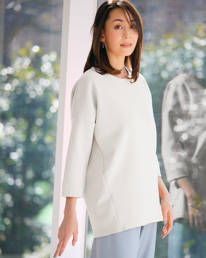 【ドゥクラッセ/DoCLASSE】のライトダンボール・7分袖プルオーバー インテリア・キッズ・メンズ・レディースファッション・服の通販 founy(ファニー) https://founy.com/ ファッション Fashion レディースファッション Fashion for Women トップス・カットソー Cut & Sew Tops シャツ・ブラウス・オフィスカジュアル Elegant Blouses & Button-Ups ロングTシャツ・Tシャツ Longline T-Shirts & Tees カジュアルプルオーバー・ニットトップス Pullovers & Knit Tops / Casual Pullovers カットソー・ベーシックTシャツ Cut-and-Sewn Tops / Stretch Tees & Basics カットソー Cut and Sewn Top フォルム Silhouette, Form エレガント 上品 Elegant 夏 Summer 春 Spring S/S・春夏 SS, Spring/Summer, Warm Season |ID: prp329100004935804 ipo3291000000037039853
