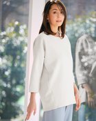 【ドゥクラッセ/DoCLASSE】のライトダンボール・7分袖プルオーバー 人気、トレンドファッション・服の通販 founy(ファニー) ファッション Fashion レディースファッション Fashion for Women トップス・カットソー Cut & Sew Tops シャツ・ブラウス・オフィスカジュアル Elegant Blouses & Button-Ups ロングTシャツ・Tシャツ Longline T-Shirts & Tees カジュアルプルオーバー・ニットトップス Pullovers & Knit Tops / Casual Pullovers カットソー・ベーシックTシャツ Cut-and-Sewn Tops / Stretch Tees & Basics カットソー Cut and Sewn Top フォルム Silhouette, Form エレガント 上品 Elegant 夏 Summer 春 Spring S/S・春夏 SS, Spring/Summer, Warm Season thumbnail オフホワイト|ID: prp329100004935804 ipo3291000000037039856