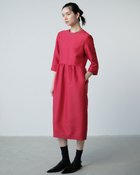 【ドゥクラッセ/DoCLASSE】のシルク混タッサー・ギャザーコクーンドレス レッド|ID:prp329100004935822
