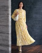 【ドゥクラッセ/DoCLASSE】のプリントジャカード・ギャザーワンピース イエローパターン|ID: prp329100004935824 ipo3291000000037093969