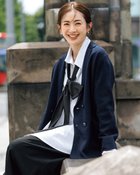 【ドゥクラッセ/DoCLASSE】のダブルリブ・ニットテーラードジャケット ミッドナイトブルー|ID: prp329100004935846 ipo3291000000037099052